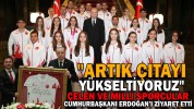 Cumhurbaşkanı Erdoğan, Avrupa ve Dünya şampiyonalarında madalya alan cimnastikçileri kabul etti