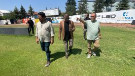 Stadyumda geri sayım başladı Başkan Bayrak, çalışmaları inceledi